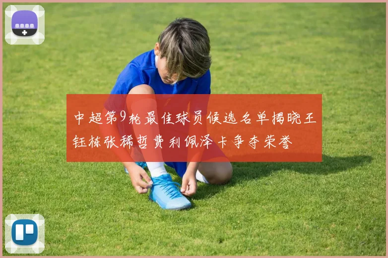 中超第9轮最佳球员候选名单揭晓王钰栋张稀哲费利佩泽卡争夺荣誉
